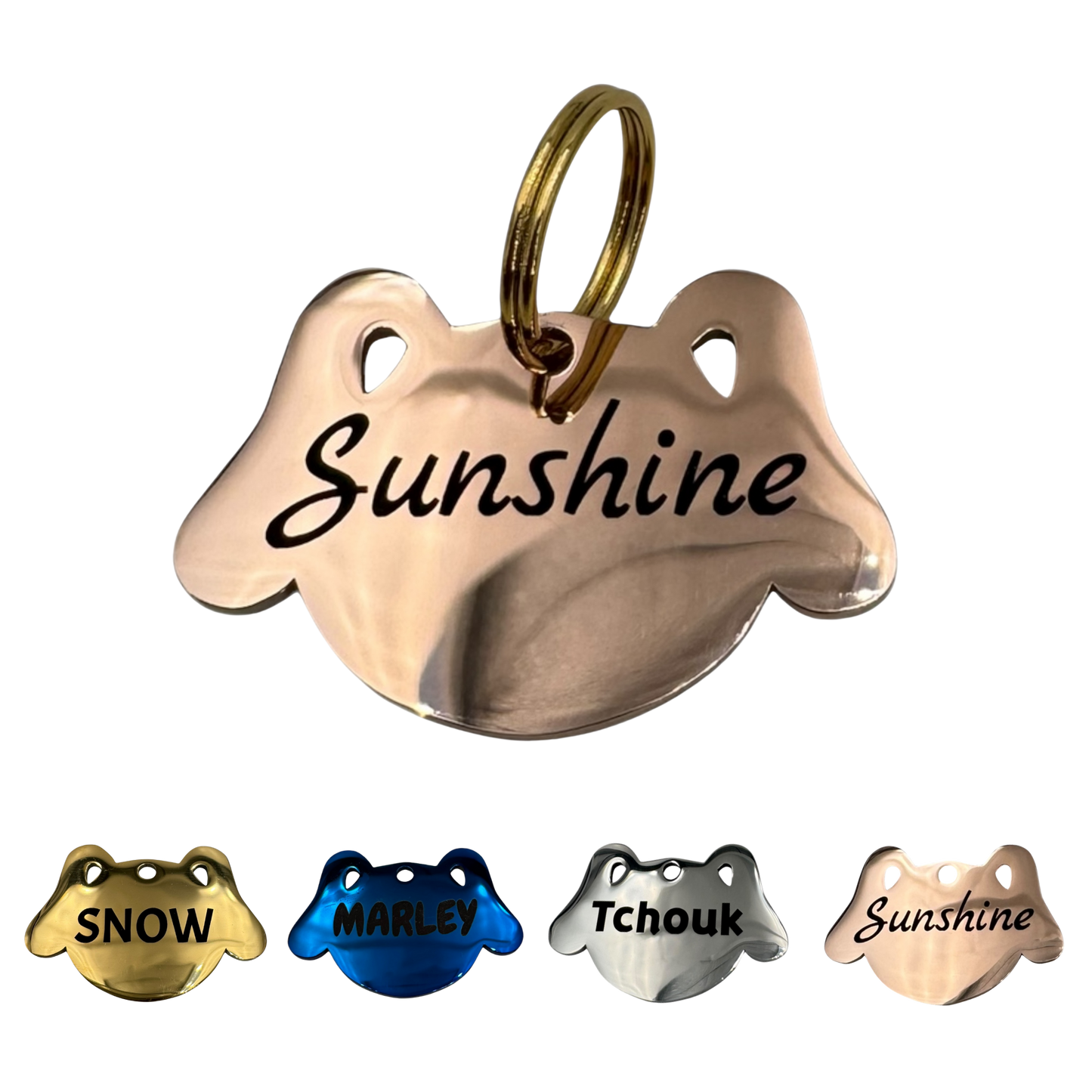 UNIKTAG – Large Ears Stainless Steel Medal – Customizable and Original
