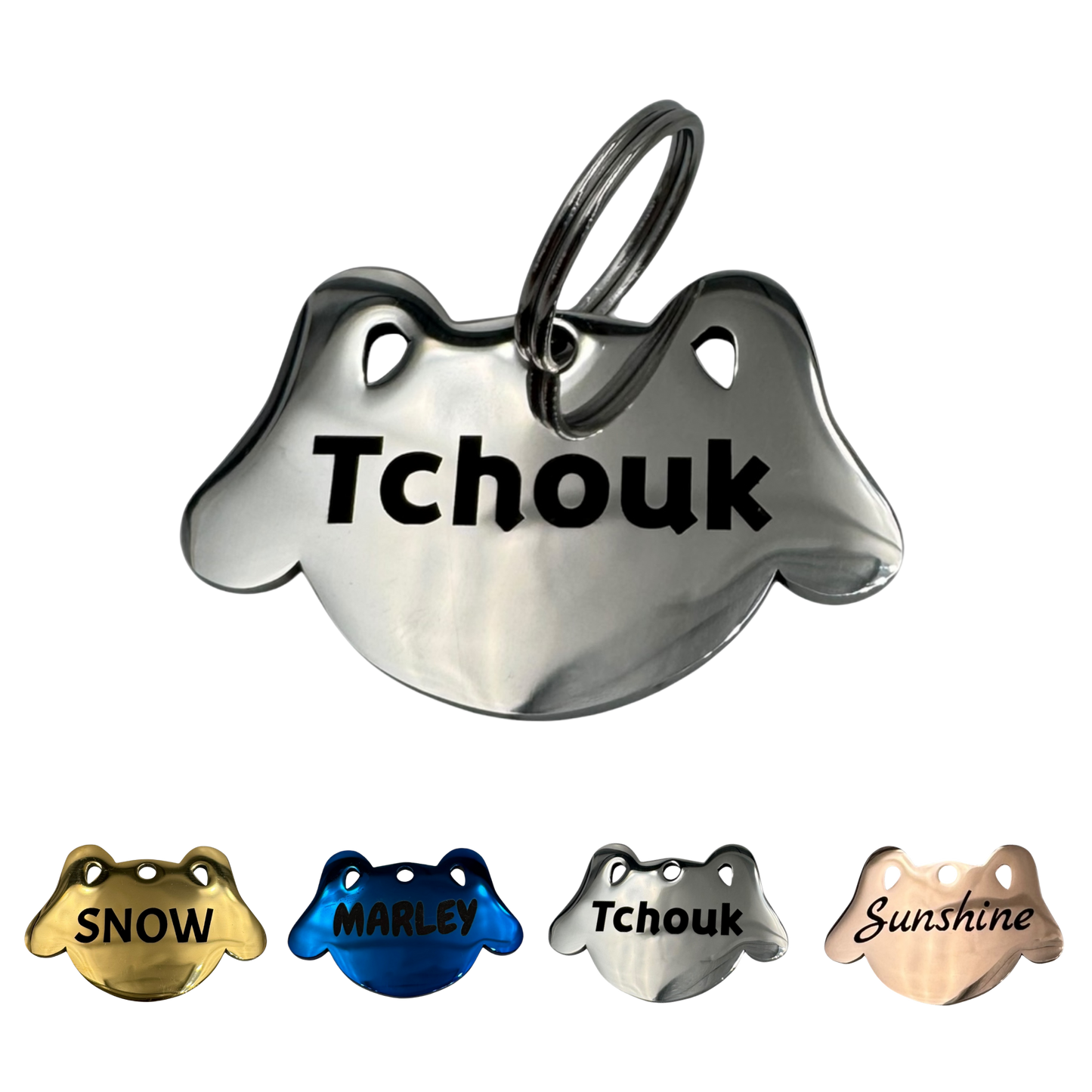 UNIKTAG – Large Ears Stainless Steel Medal – Customizable and Original