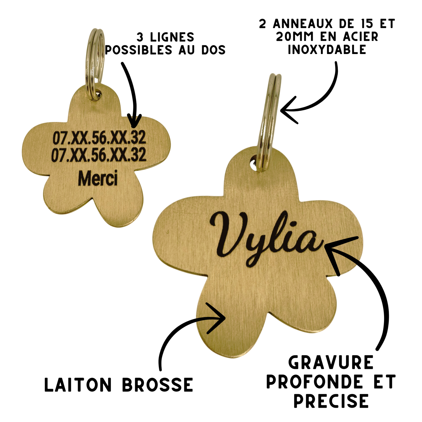 Brass flower medal
