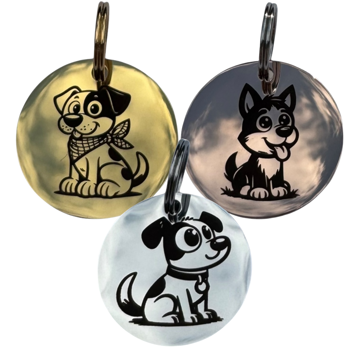 UNIKTAG - Personalized Stainless Steel Cartoon Dog Tag, 50 Adorable Designs | Luxury and Originality