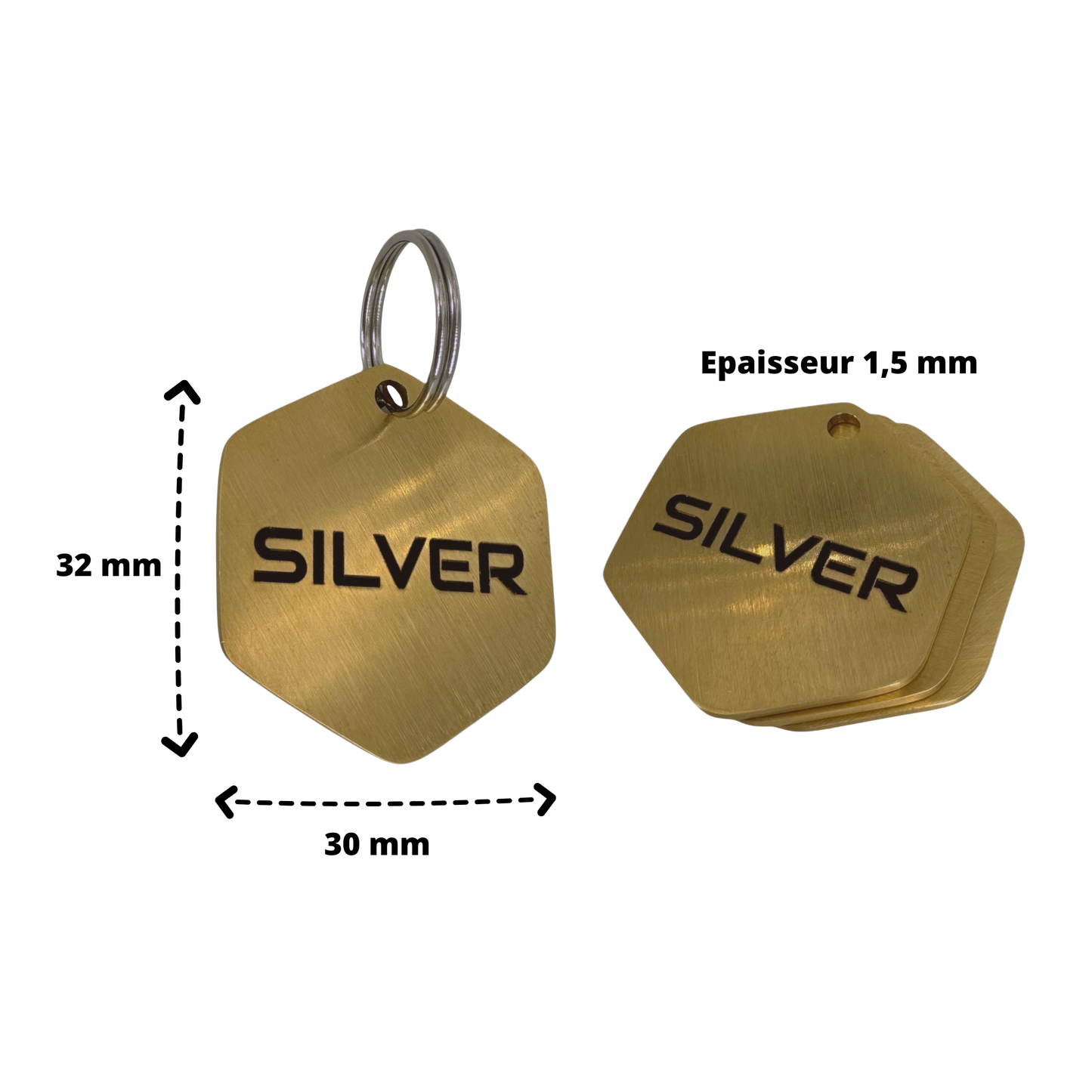 Large hexagon brass medal
