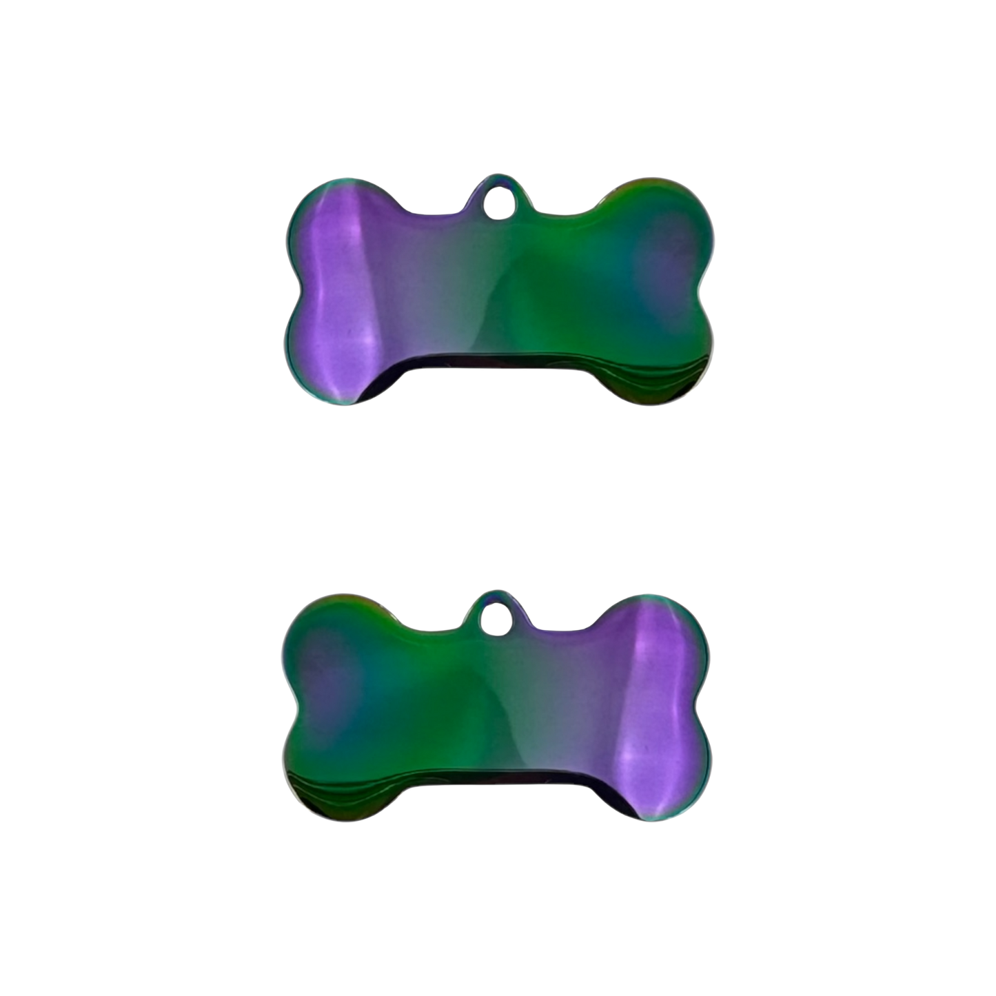 Médaille grand os en acier inoxydable irisé