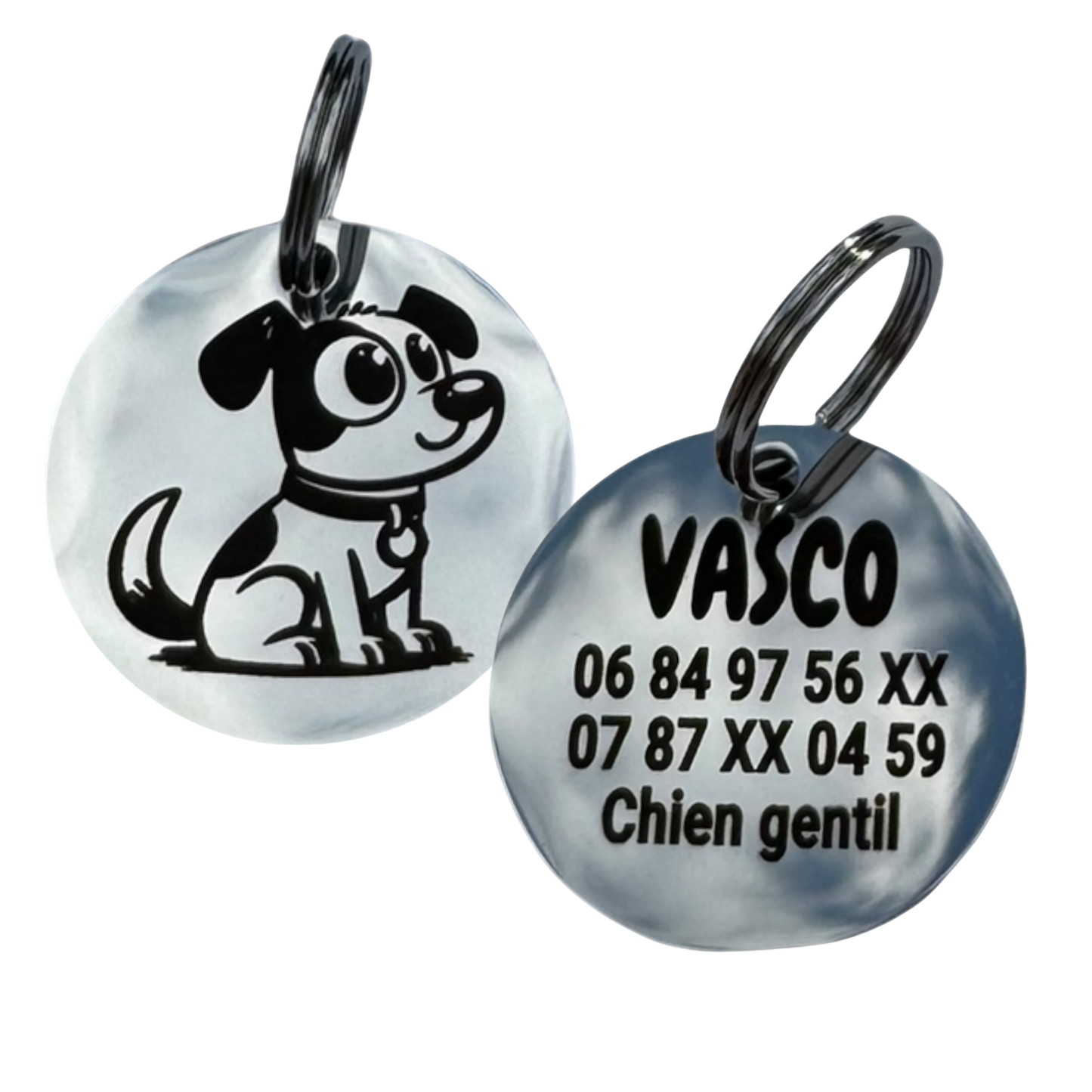 UNIKTAG - Personalized Stainless Steel Cartoon Dog Tag, 50 Adorable Designs | Luxury and Originality