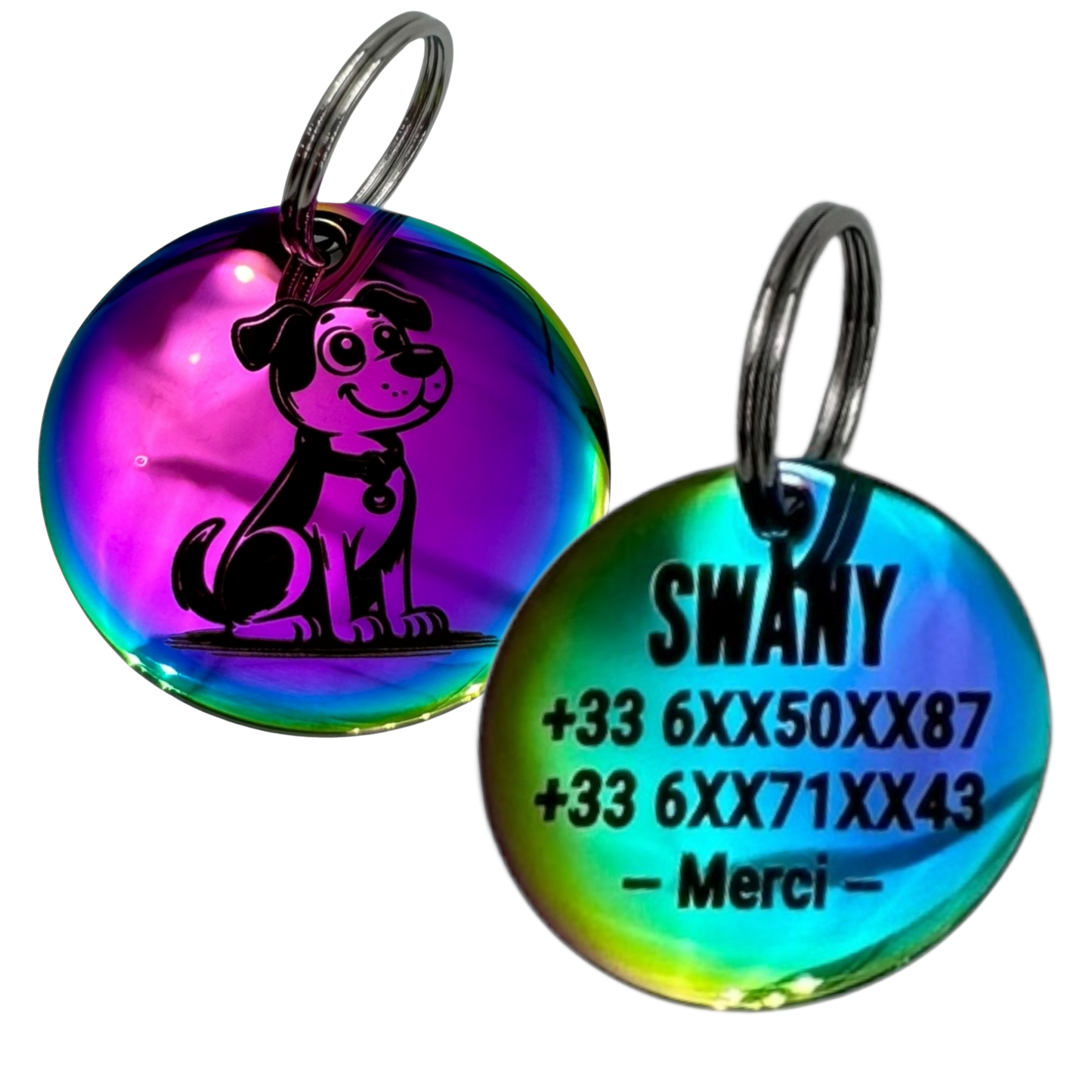 UNIKTAG - Personalized Stainless Steel Cartoon Dog Tag, 50 Adorable Designs | Luxury and Originality
