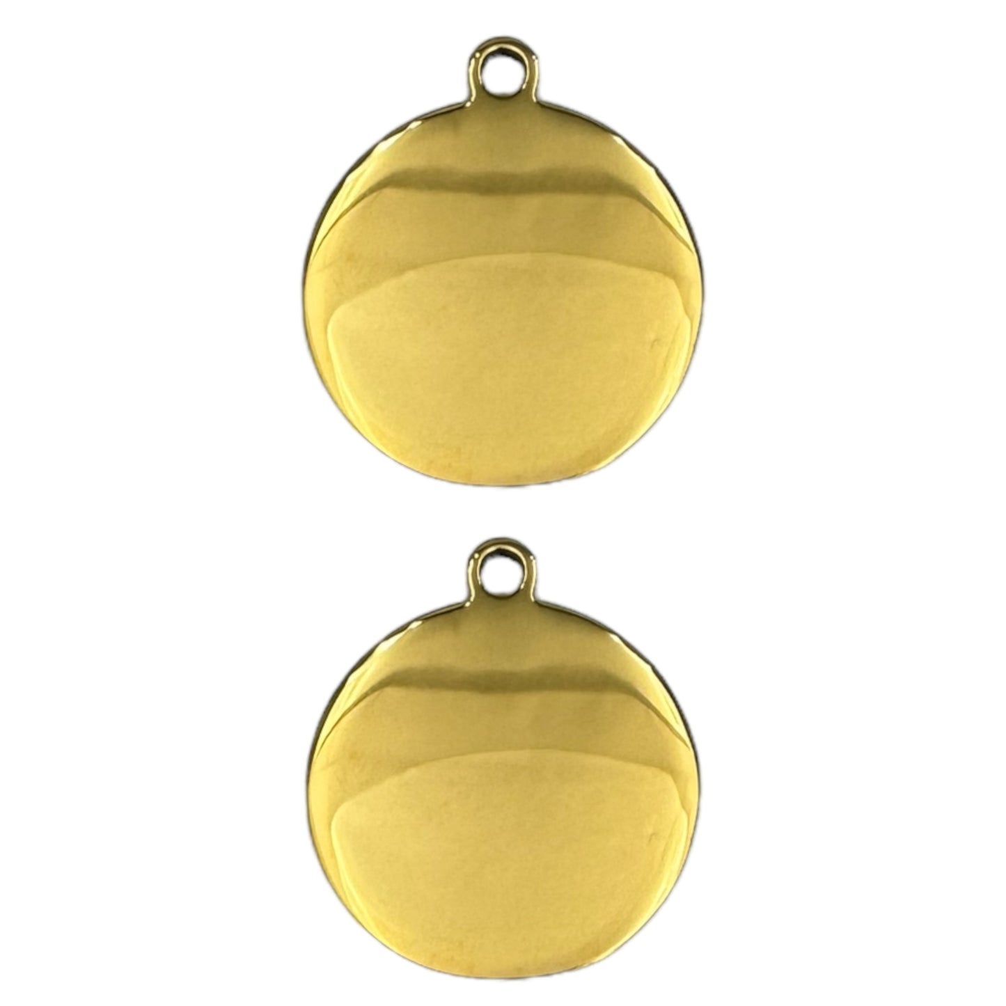 Médaille ronde de 25mm avec attache déportée en acier
