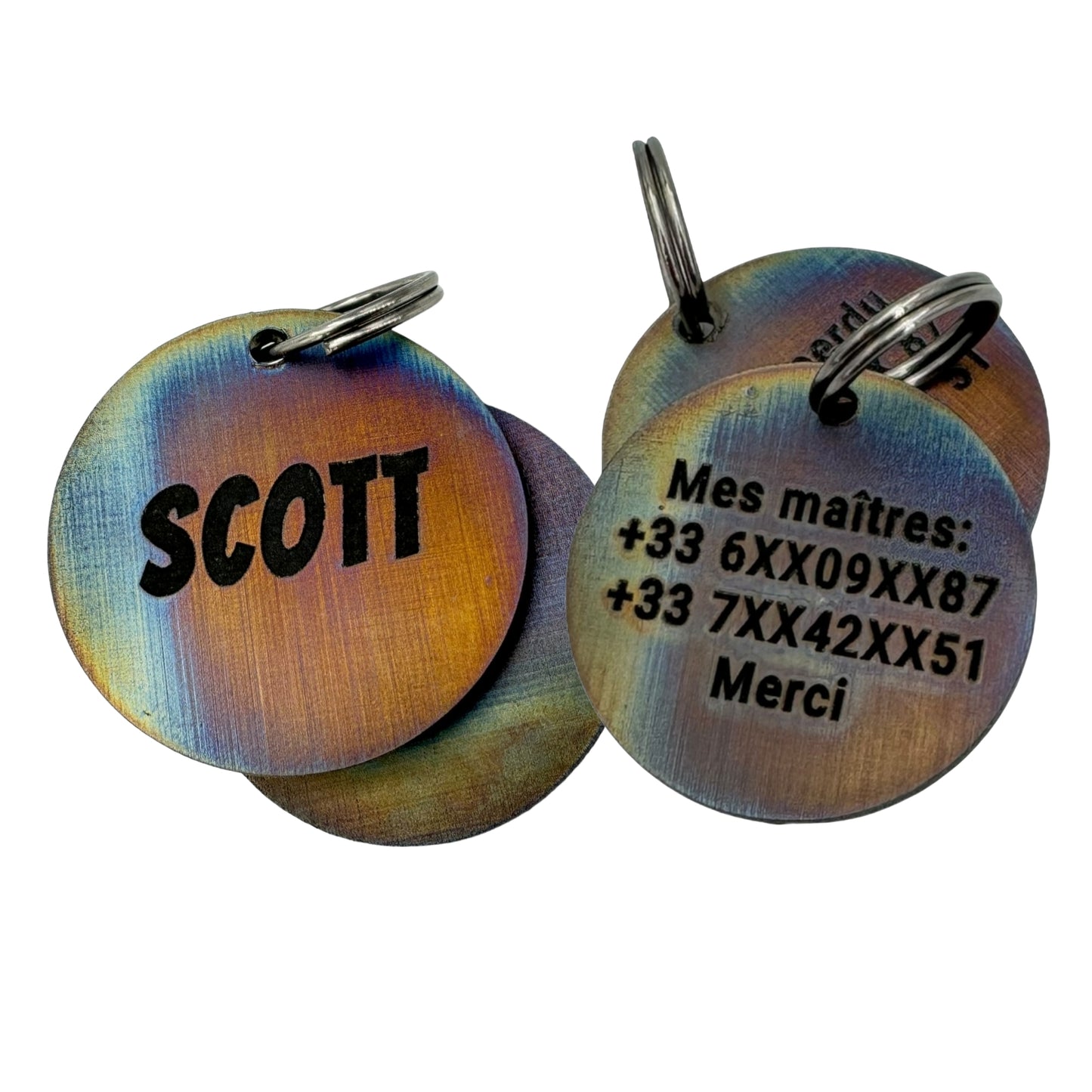 UNIKTAG - Iridescent Titanium Dog Tag - Personalized, Ultra Light and Durable | Luxury and Originality