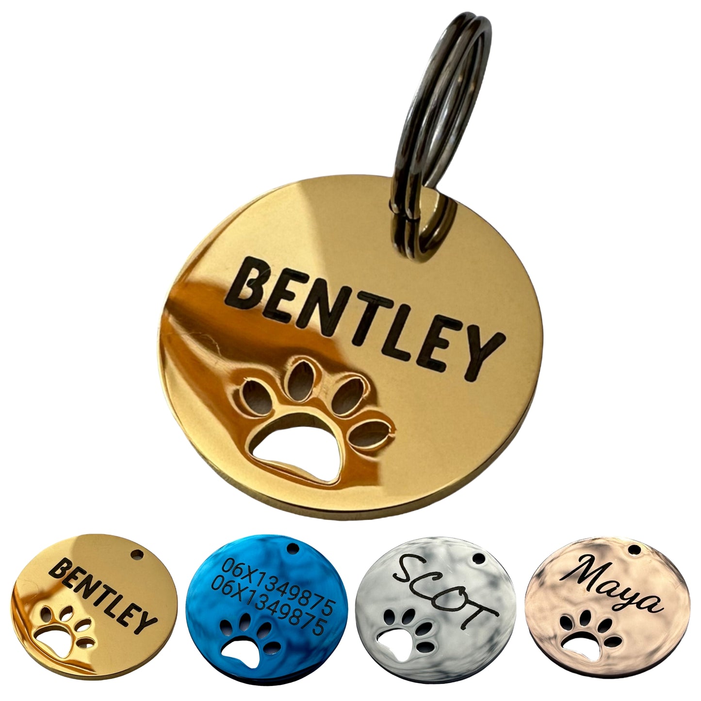 Steel paw print medal