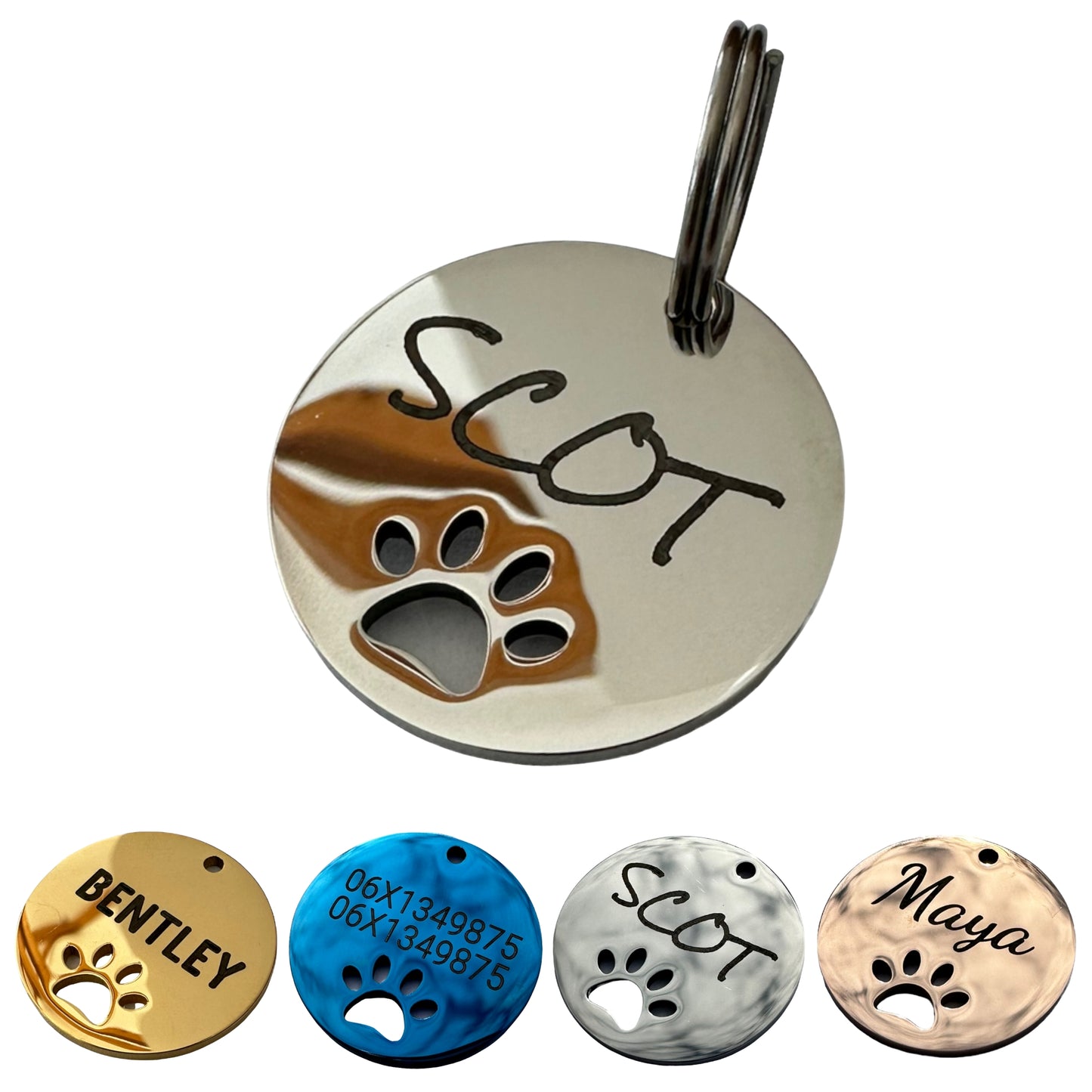 Steel paw print medal
