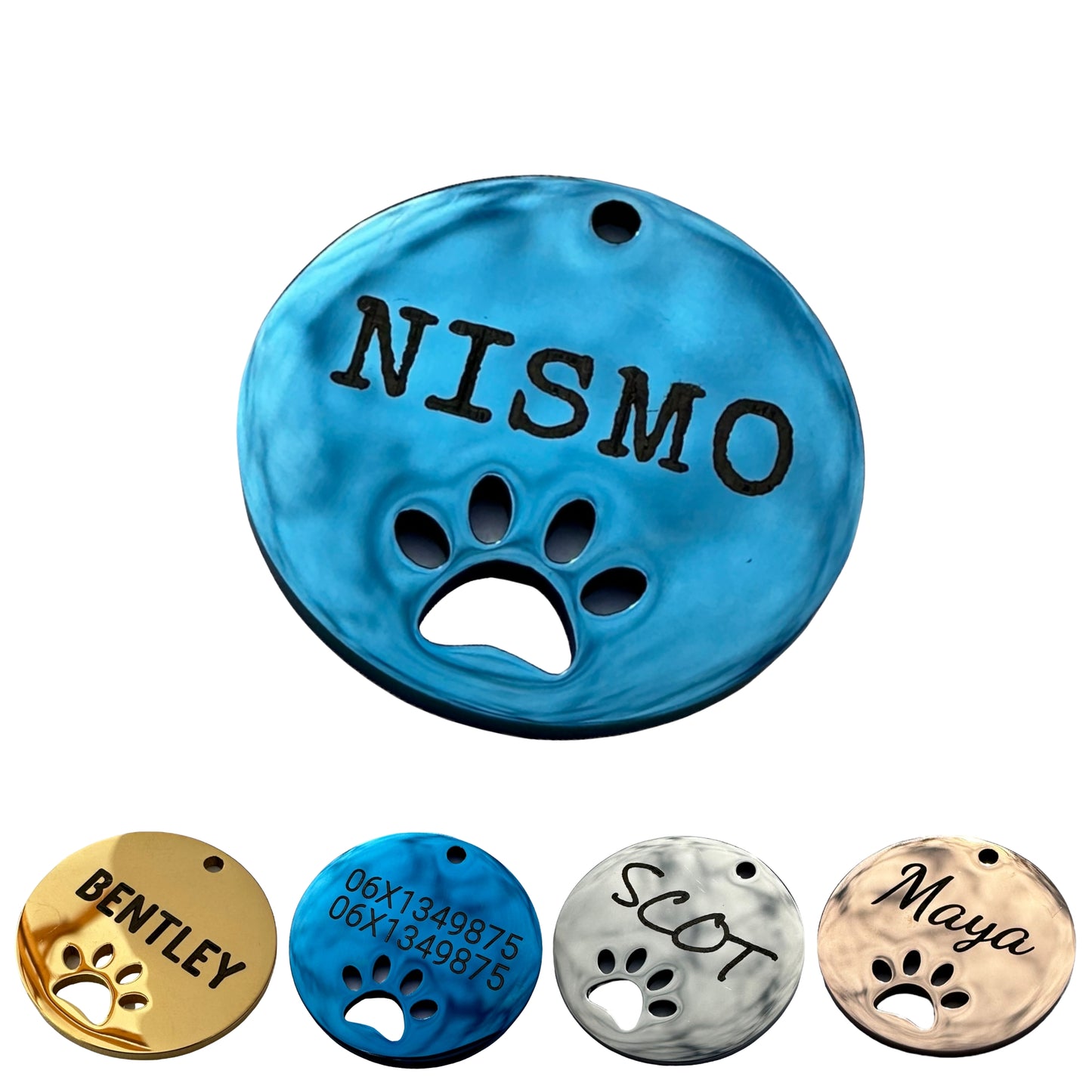 Steel paw print medal