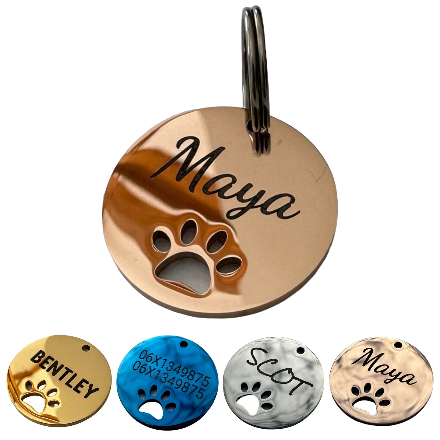 Steel paw print medal