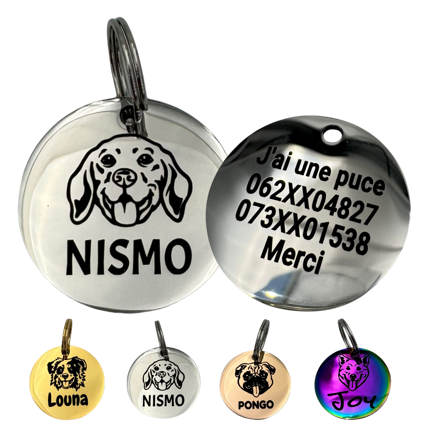 UNIKTAG - Stainless Steel Dog Tag - Personalized, 70 Breeds Available | Luxury and Originality