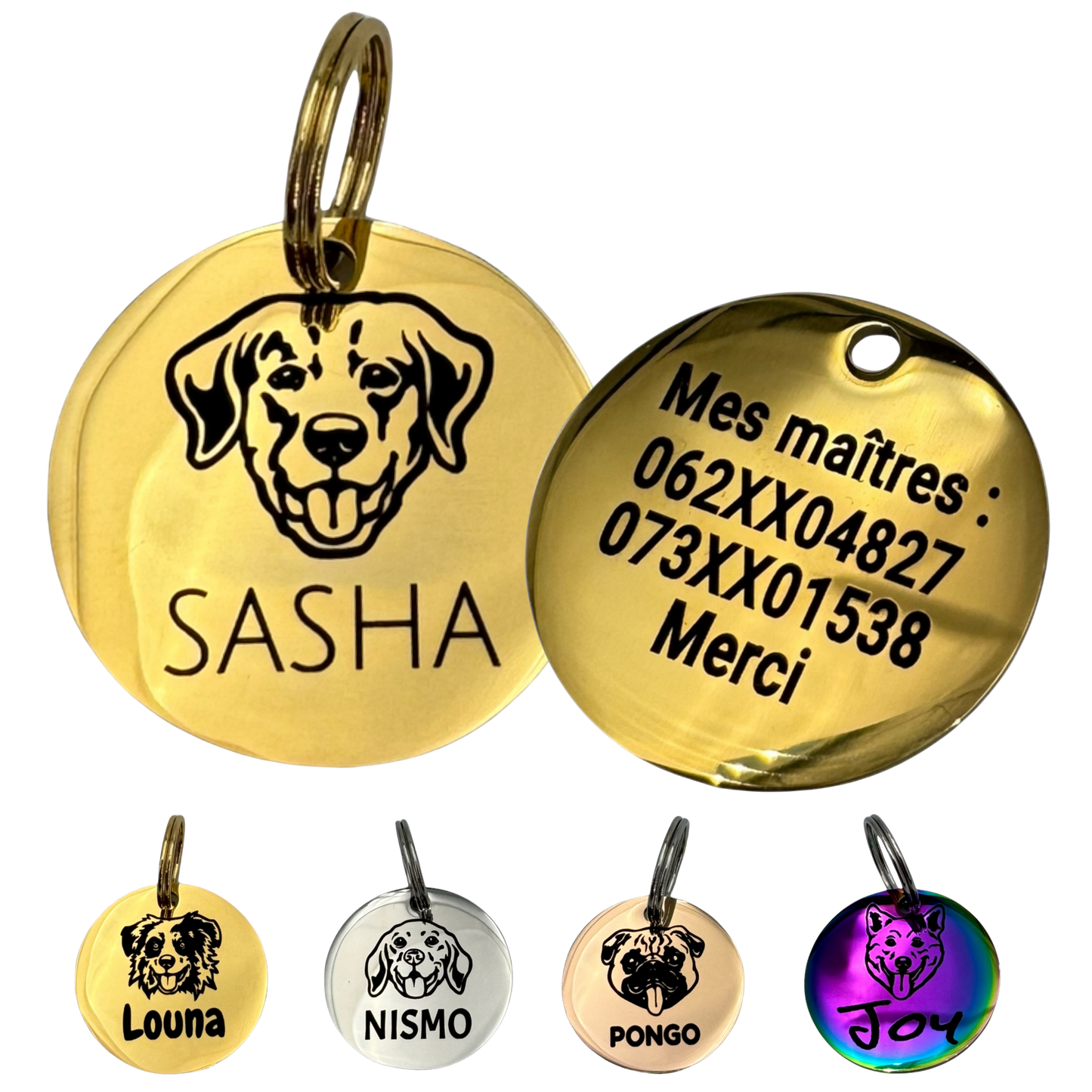 UNIKTAG - Stainless Steel Dog Tag - Personalized, 70 Breeds Available | Luxury and Originality