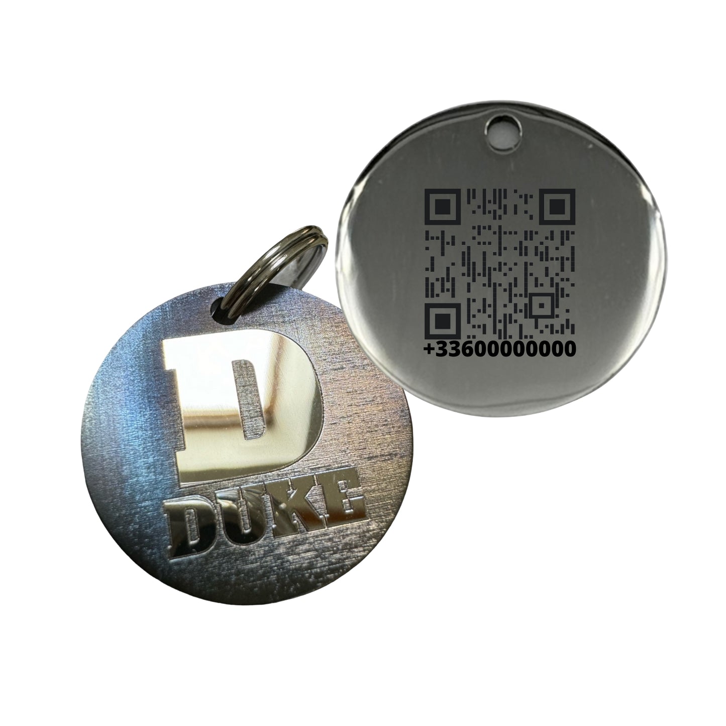 Médaille QR Code en acier Edition Spéciale irisée Numbers & Letters