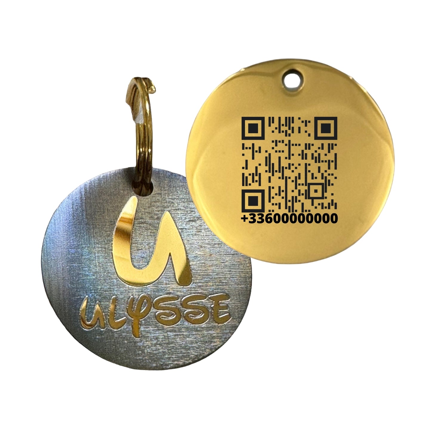 Médaille QR Code en acier Edition Spéciale irisée Numbers & Letters