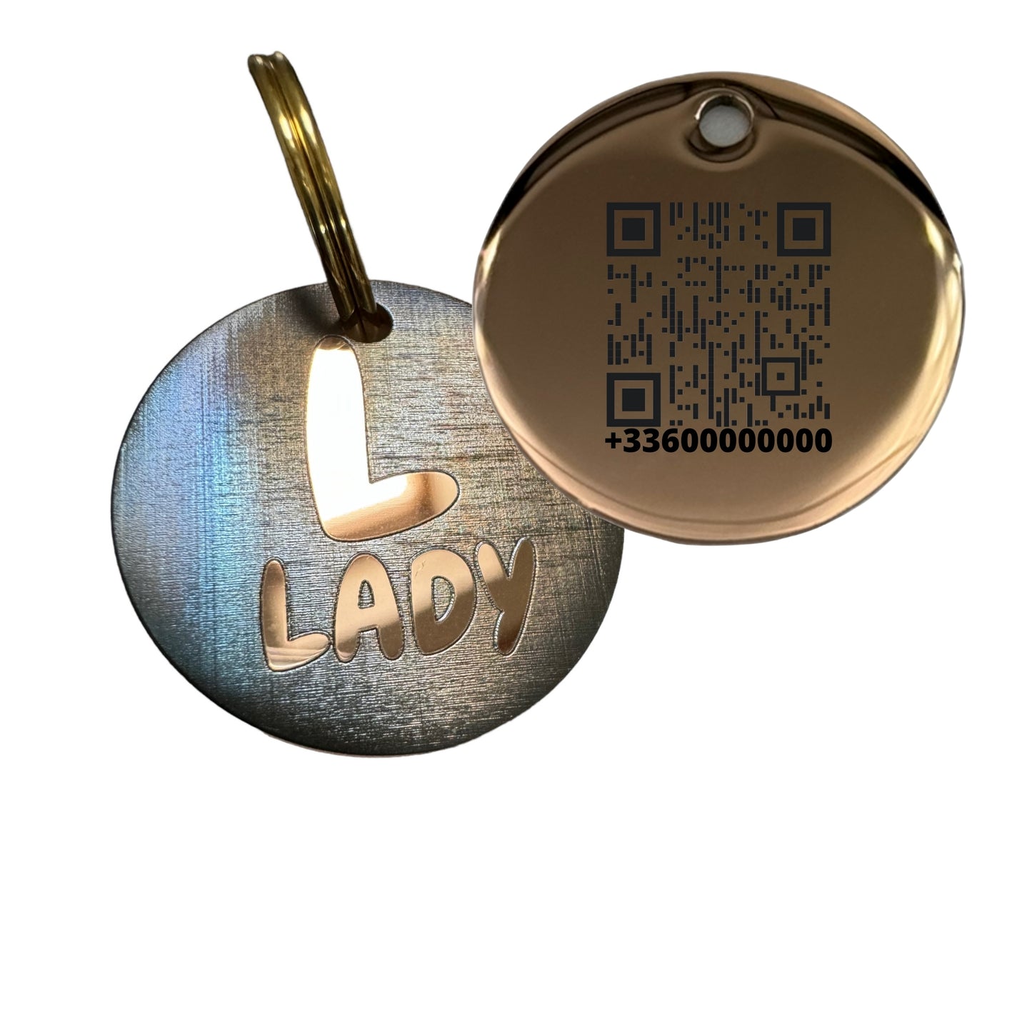 Médaille QR Code en acier Edition Spéciale irisée Numbers & Letters
