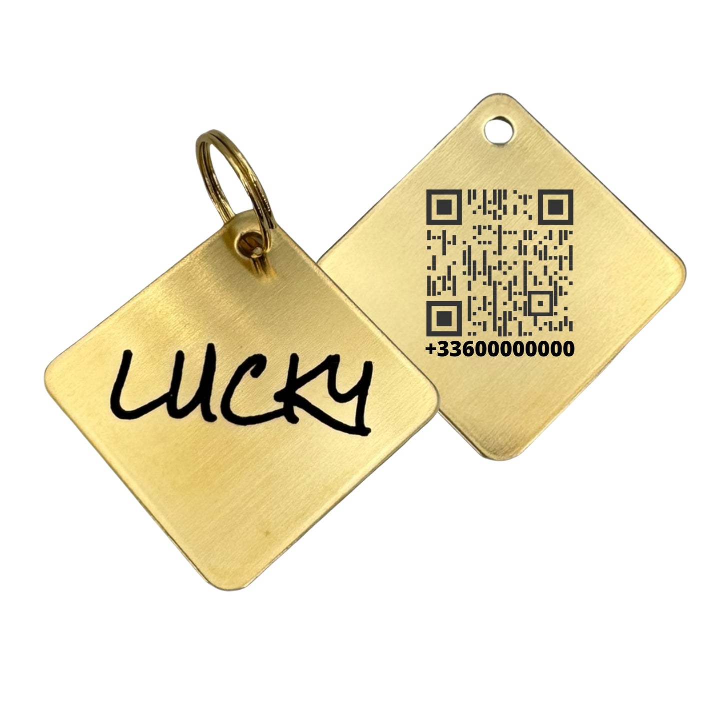Médaille QR Code losange en laiton