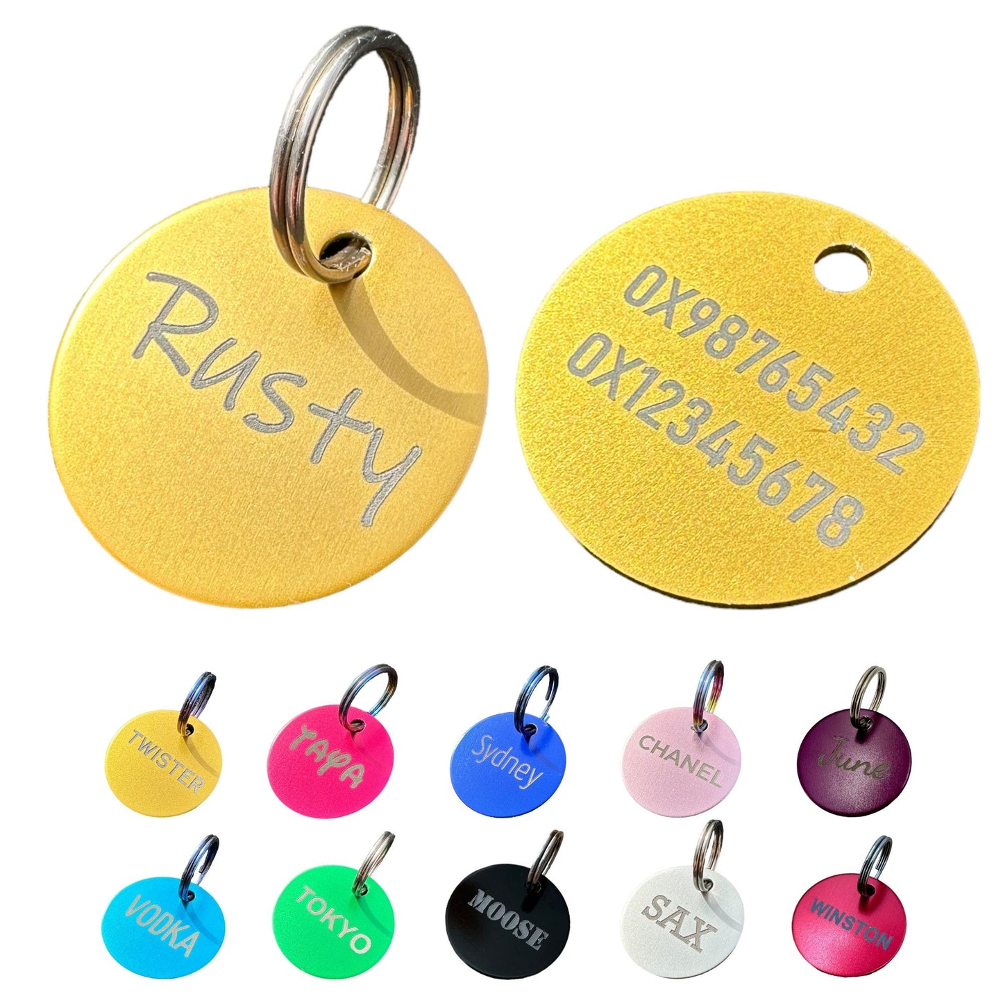 UNIKTAG - Round aluminum medal - Lightweight, colorful and customizable