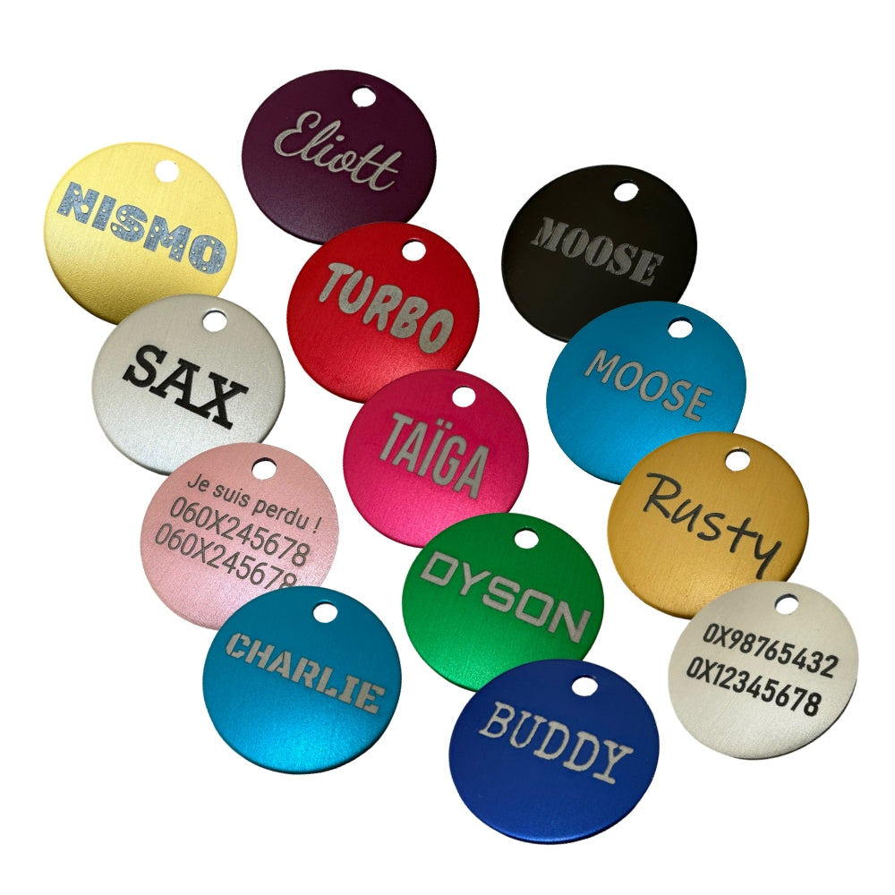 UNIKTAG - Round aluminum medal - Lightweight, colorful and customizable