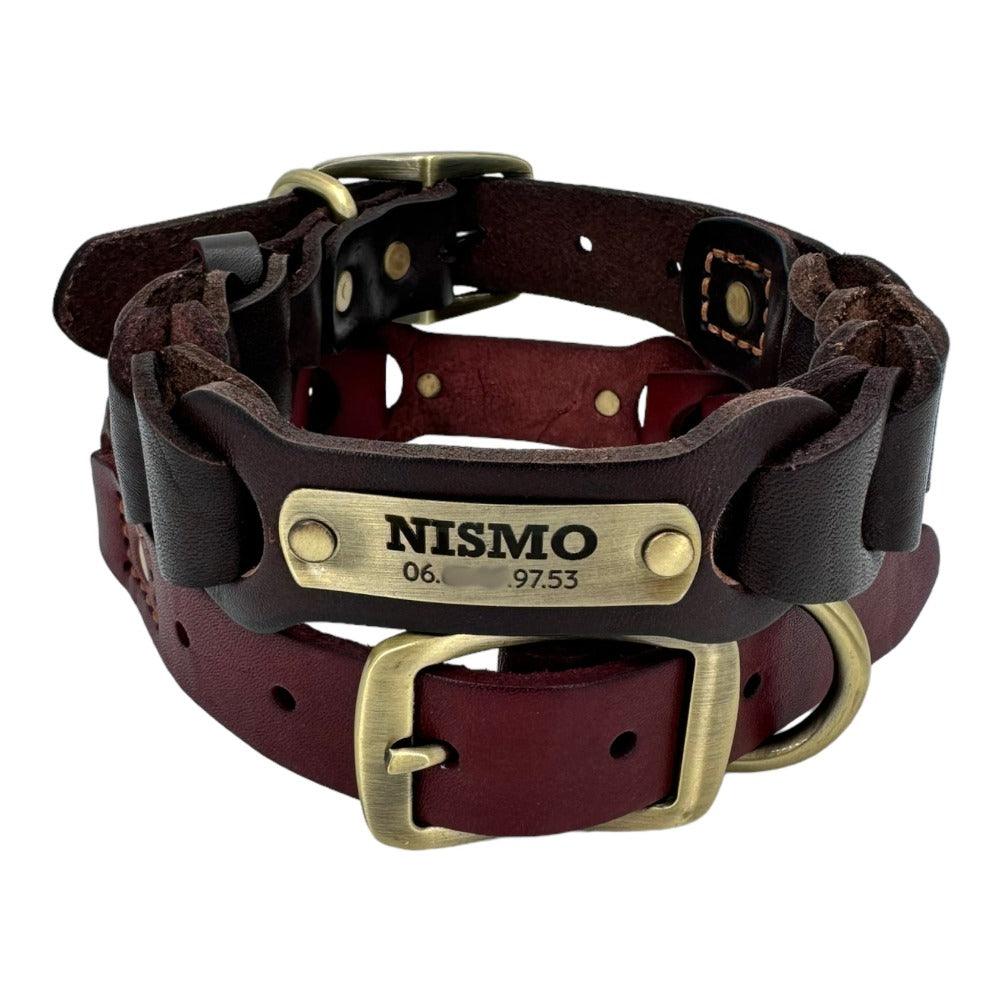 Collier en cuir avec plaque d'identité Rifle - UNIKTAG