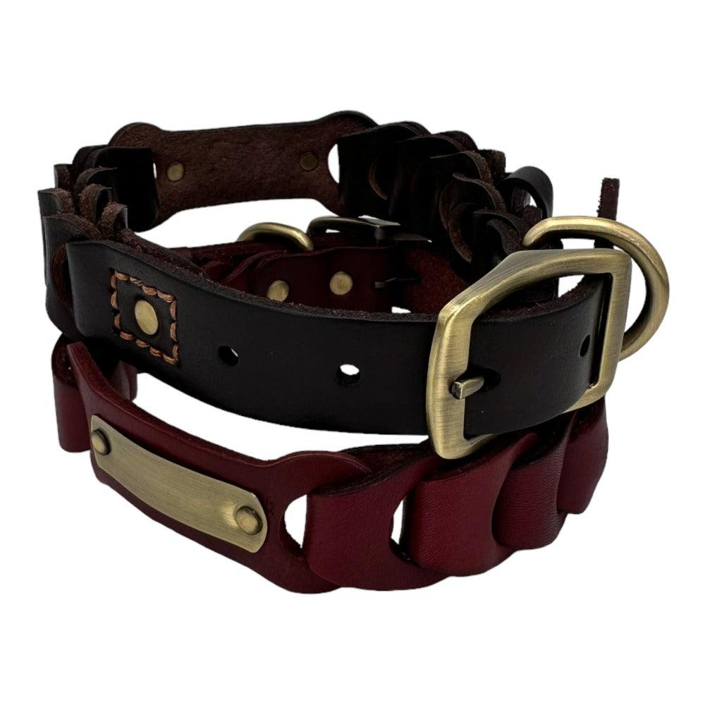 Collier en cuir avec plaque d'identité Rifle - UNIKTAG