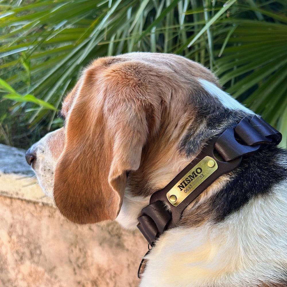 Collier en cuir avec plaque d'identité Rifle - UNIKTAG