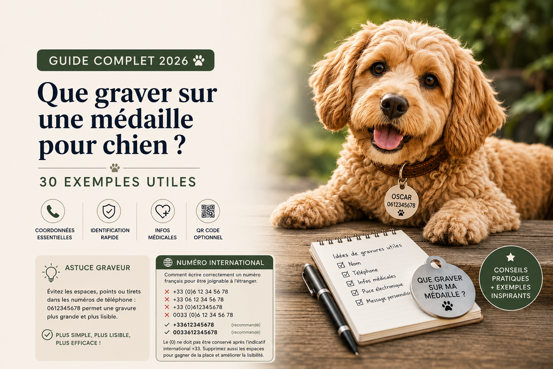 Que graver sur une médaille pour chien ?