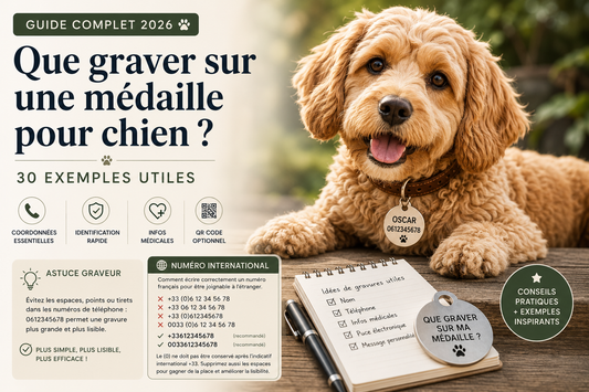 Que graver sur une médaille pour chien ? 30 exemples utiles