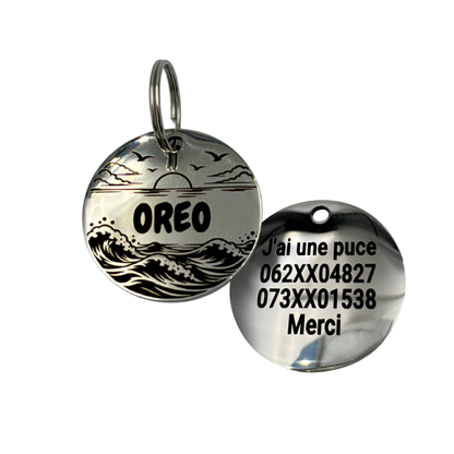 Médaille illustrée en Acier Inoxydable Personnalisée pour Chien et Chat