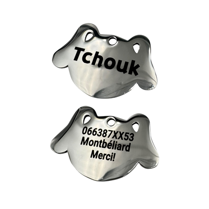 Médaille empreinte de patte acier, vue verso