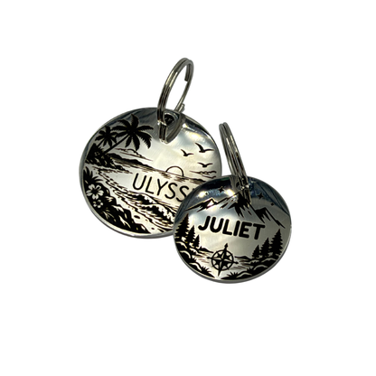 Médaille illustrée en Acier Inoxydable Personnalisée pour Chien et Chat