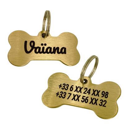 Médaille grand os en laiton personnalisée pour chien – UNIKTAG