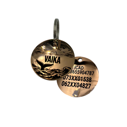 Médaille illustrée en Acier Inoxydable Personnalisée pour Chien et Chat