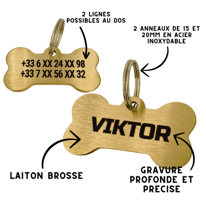 Détail de la gravure sur la médaille grand os laiton