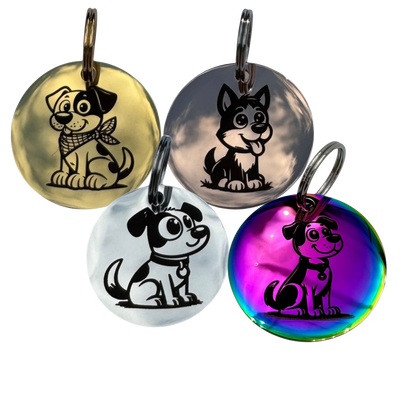 Médaille cartoon en acier inoxydable pour chien – UNIKTAG