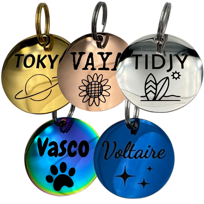 Médaille en acier inoxydable avec 45 motifs pour chien et chat – UNIKTAG