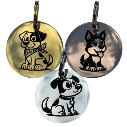 Vue de face d'une médaille cartoon acier