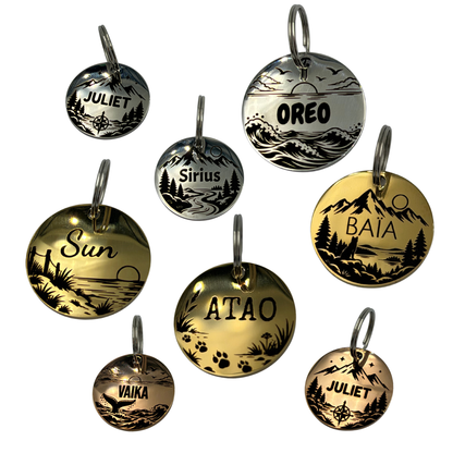 Médaille illustrée en Acier Inoxydable Personnalisée pour Chien et Chat