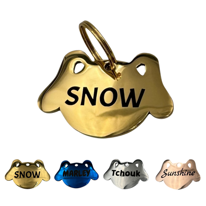 Médaille empreinte de patte en acier inoxydable pour chien