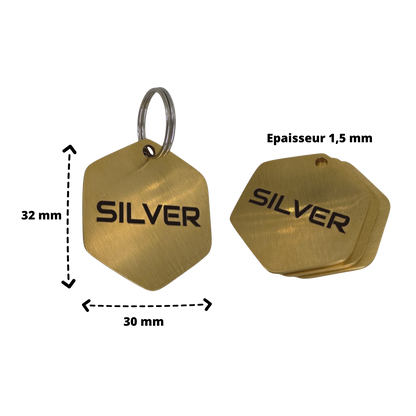 Médaille hexagone laiton, vue verso