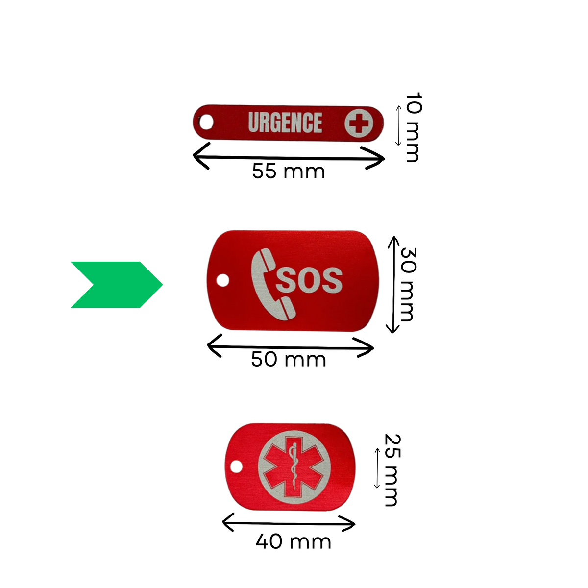 Personalised Emergency Keychain - Engraved Aluminium Tag