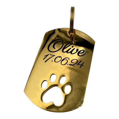 Médaille plaque patte en acier inoxydable pour chien – UNIKTAG