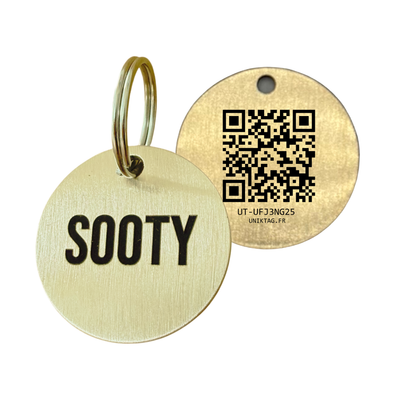 Custom Round Brass Pet ID Tag