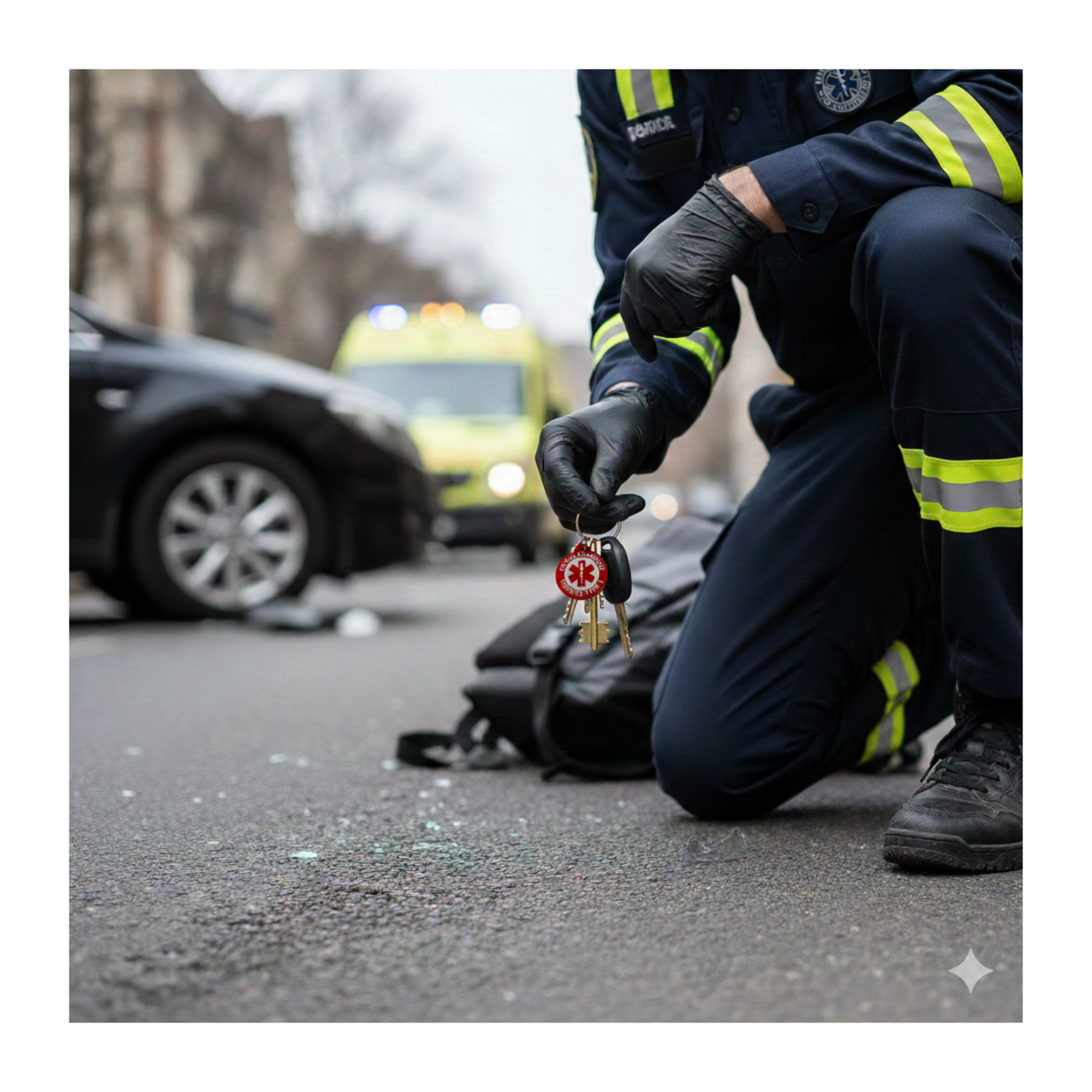 Porte-clé d’urgence personnalisé – Médaille aluminium gravée