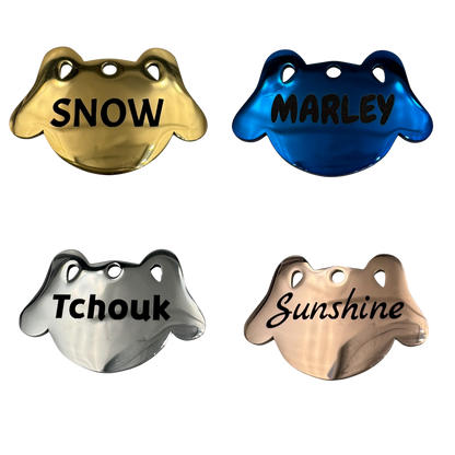 Médaille grandes oreilles en acier inoxydable pour chien – UNIKTAG