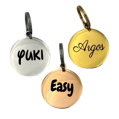 Mini médaille ronde en acier inoxydable pour chien et chat – UNIKTAG