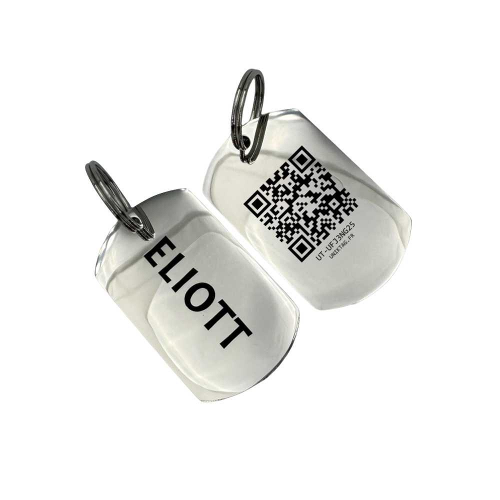 Stainless Steel QR Code Dog and Cat ID Tag