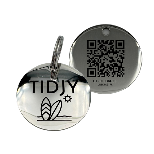 Médaille QR code chien et chat personnalisée en acier inoxydable – 45 motifs au choix