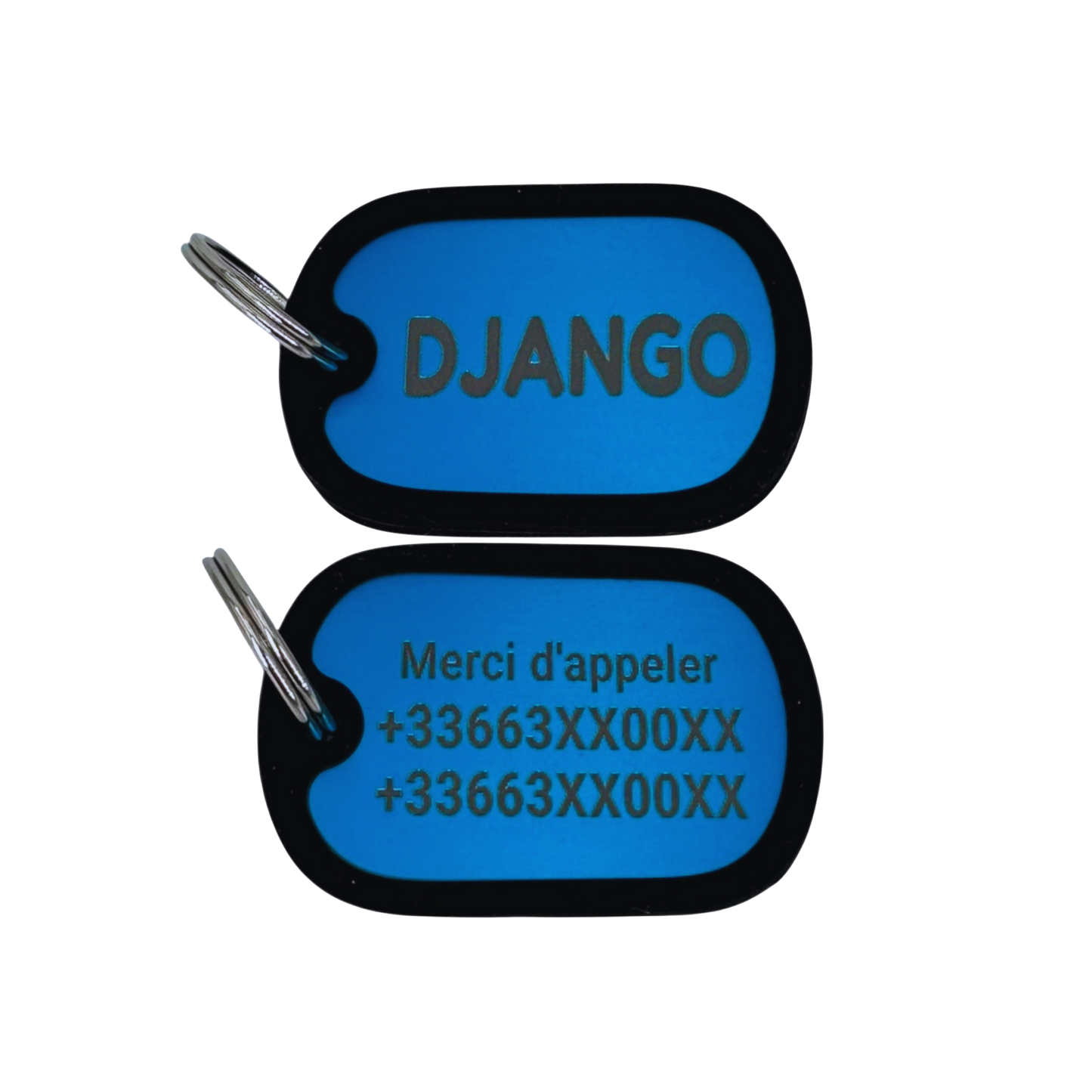 Médaille plaque en  aluminium avec bumper en silicone
