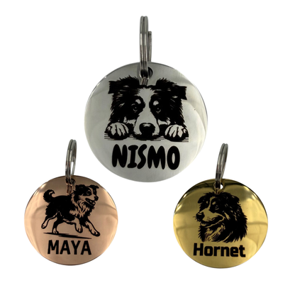 Médaille Berger Australien en acier inoxydable pour chien