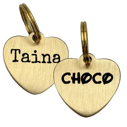 Médaille cœur en laiton personnalisée pour chien et chat – UNIKTAG